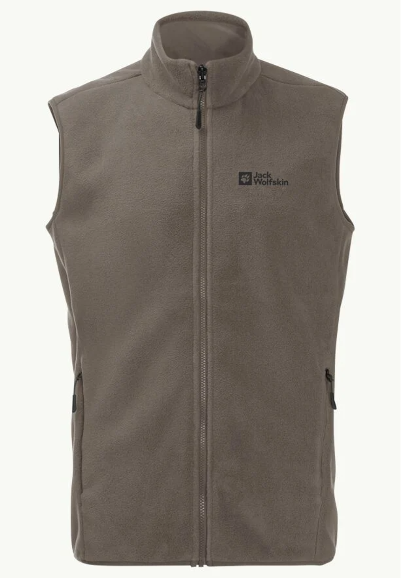 Jack Wolfskin Waldseig FZ Vest Mens in Cold Coffee-4